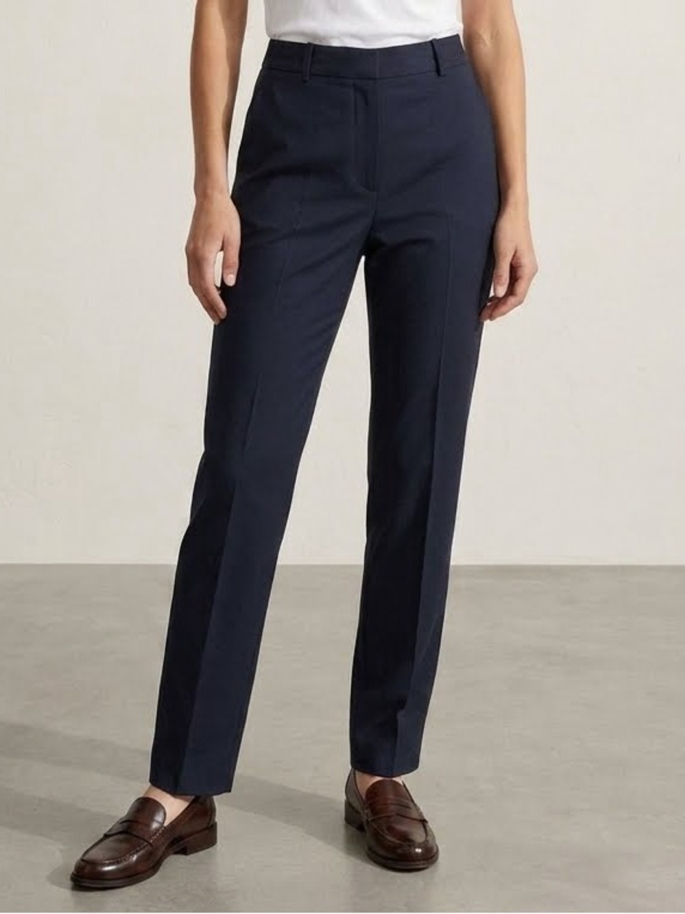 REISS Haisley Navy Blue Wool Blend Slim Tailored Suit Trousers Pants 8